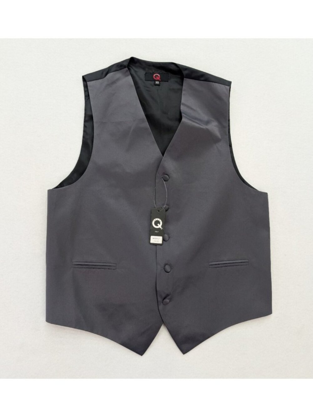Brand Q Men's Suit Vest Size XS Gray Satin Formal NEW